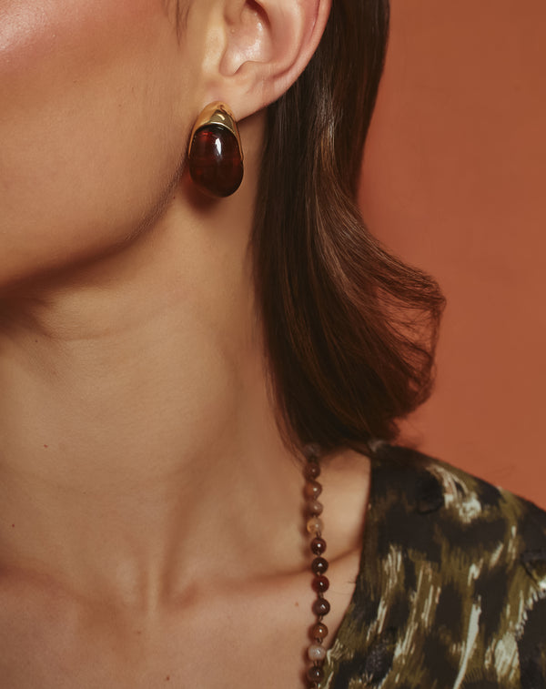 PENDIENTES GOTA MARRÓN