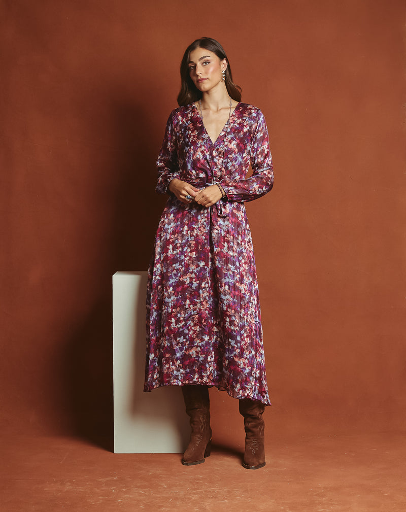 VESTIDO LARGO FLOR SONIA BURDEOS