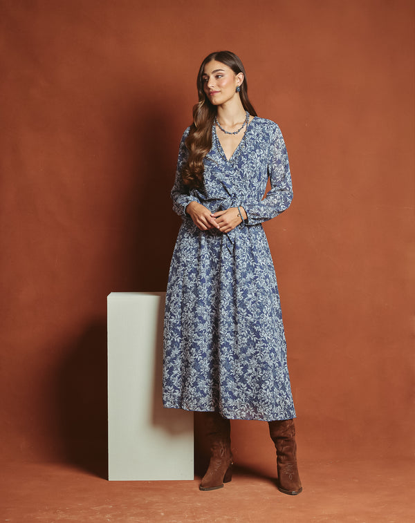 VESTIDO FLORECITAS DULCE AZUL