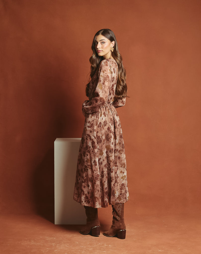VESTIDO CRUZADO MARY MARRÓN