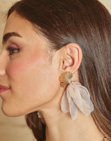 NUDE PETAL FABRIC EARRINGS