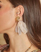 NUDE PETAL FABRIC EARRINGS