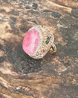 ANILLO BRILLANTE PIEDRA ROSA - Monica Ecco