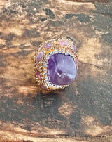 ANILLO BRILLANTE PIEDRA VIOLETA - Monica Ecco