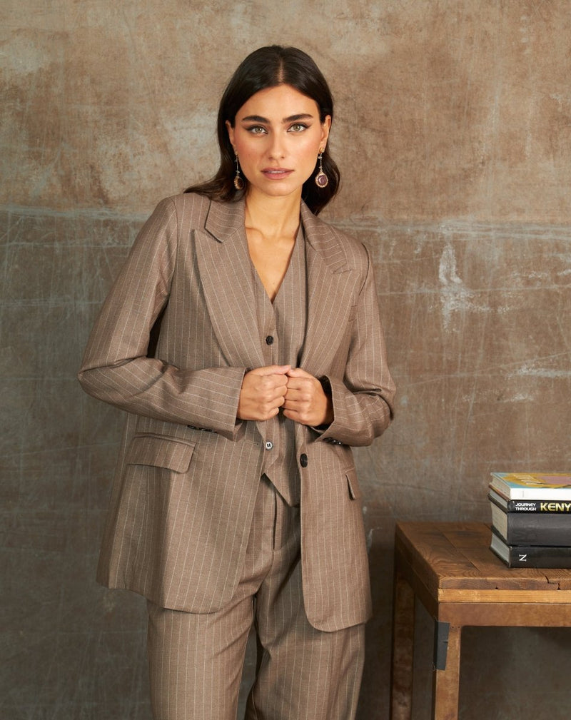 BLAZER DIPLOMÁTICA CAMEL - Monica Ecco