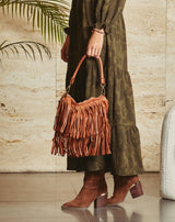 BOLSO PIEL FLECOS CUERO - Monica Ecco