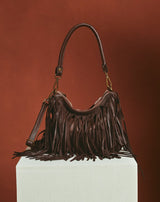 BOLSO PIEL FLECOS MARRÓN - Monica Ecco
