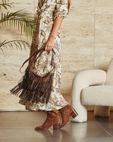 BOLSO PIEL FLECOS MARRÓN - Monica Ecco