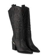 BOTA COWBOY BORDADOS NEGRO - Monica Ecco