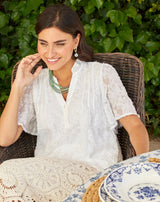 CAMISA BORDADA BLANCA - Monica Ecco