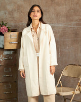 CHAQUETA PUNTO LARGA BEIGE - Monica Ecco