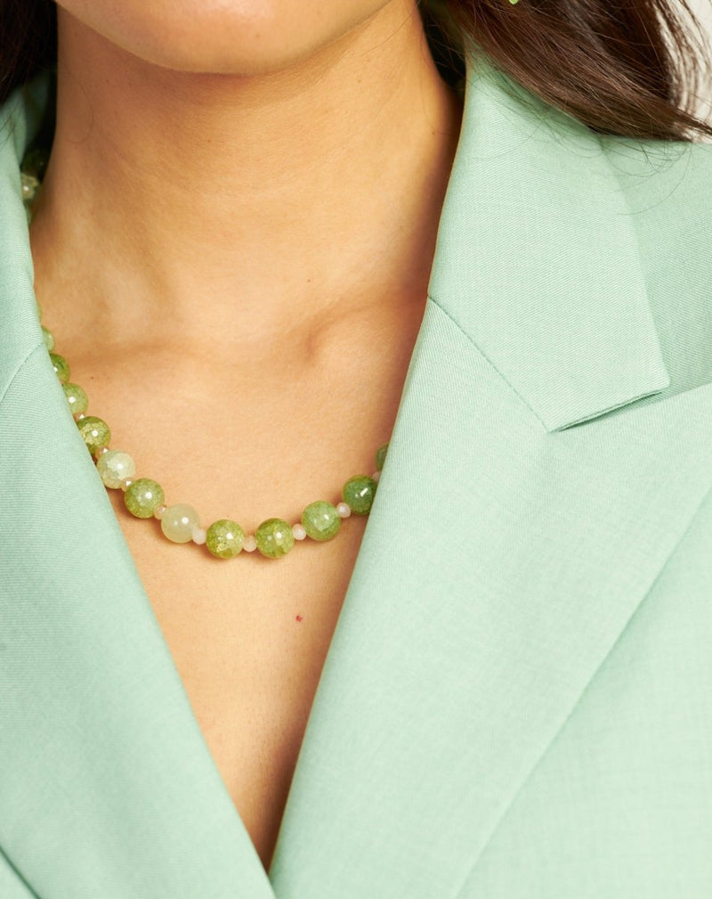 COLLAR CORTO CRISTAL JADE - Monica Ecco