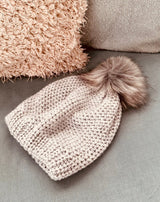 GORRO LANA POMPÓN GRIS - Monica Ecco