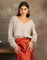 JERSEY ESCOTE PERLAS TAUPE - Monica Ecco