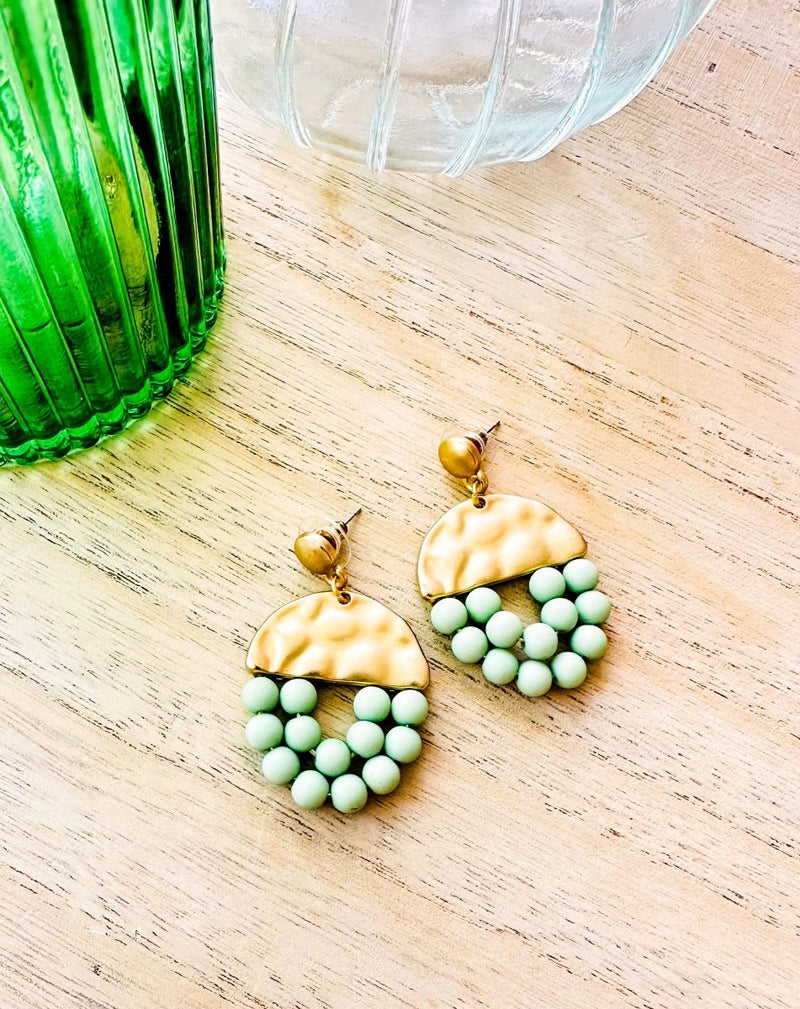 PENDIENTES BOLITAS JADE - Monica Ecco