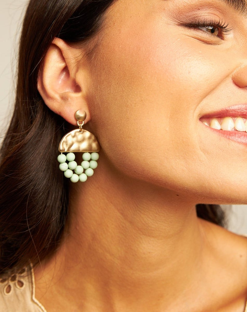 PENDIENTES BOLITAS JADE - Monica Ecco