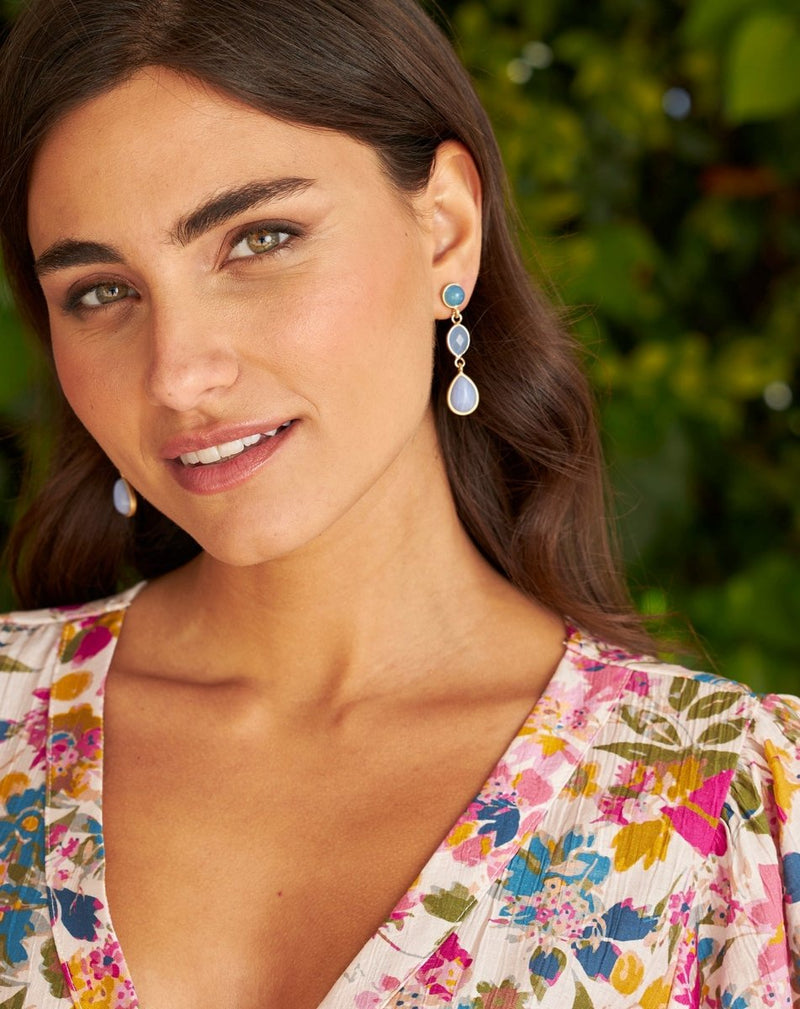 PENDIENTES COLGANTES PIEDRAS - Monica Ecco