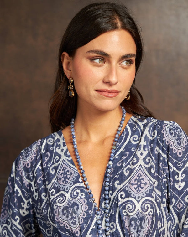 PENDIENTES CRISTAL COLGANTE AMBAR - Monica Ecco