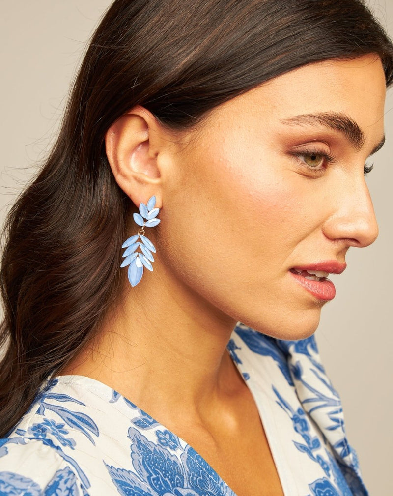 PENDIENTES CRISTAL PRECIOSO AZUL - Monica Ecco