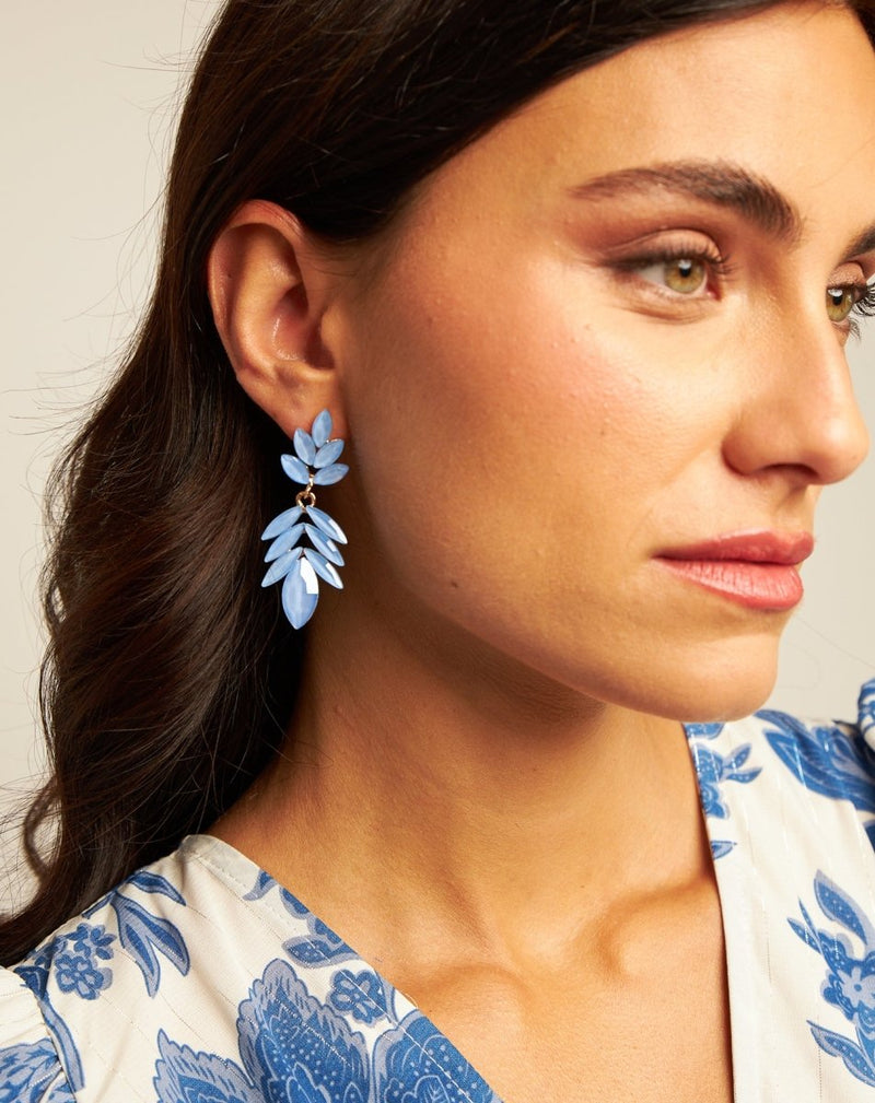 PENDIENTES CRISTAL PRECIOSO AZUL - Monica Ecco