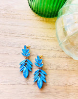 PENDIENTES CRISTAL PRECIOSO AZUL - Monica Ecco