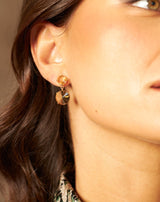 PENDIENTES DOBLE CRISTAL REDONDO - Monica Ecco