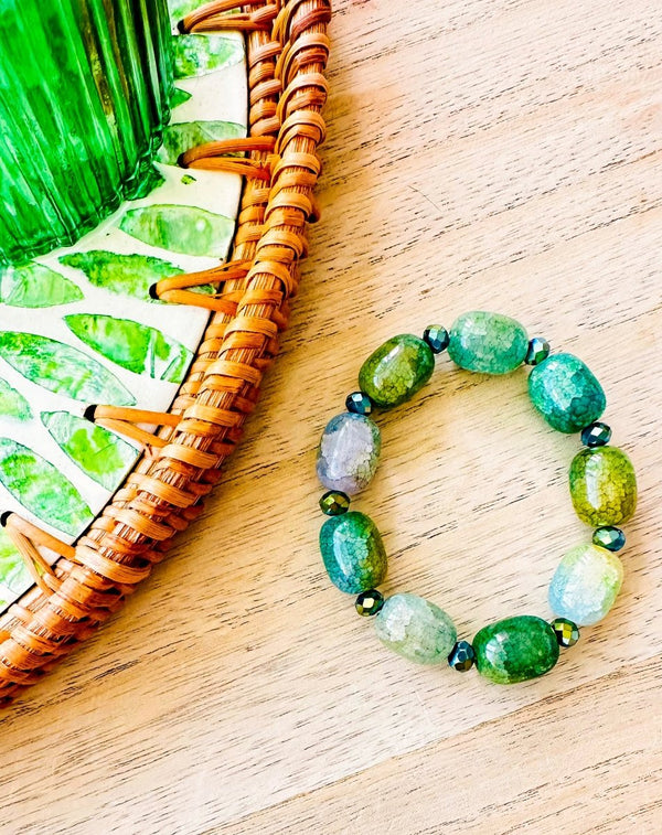 PULSERA CUENTAS CRISTAL JADE - Monica Ecco