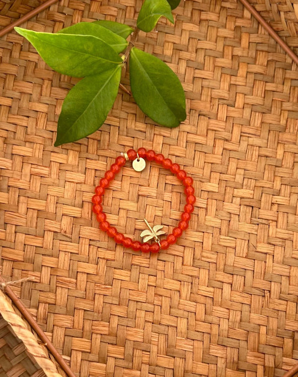 PULSERA PIEDRAS MARIPOSA NARANJA - Monica Ecco