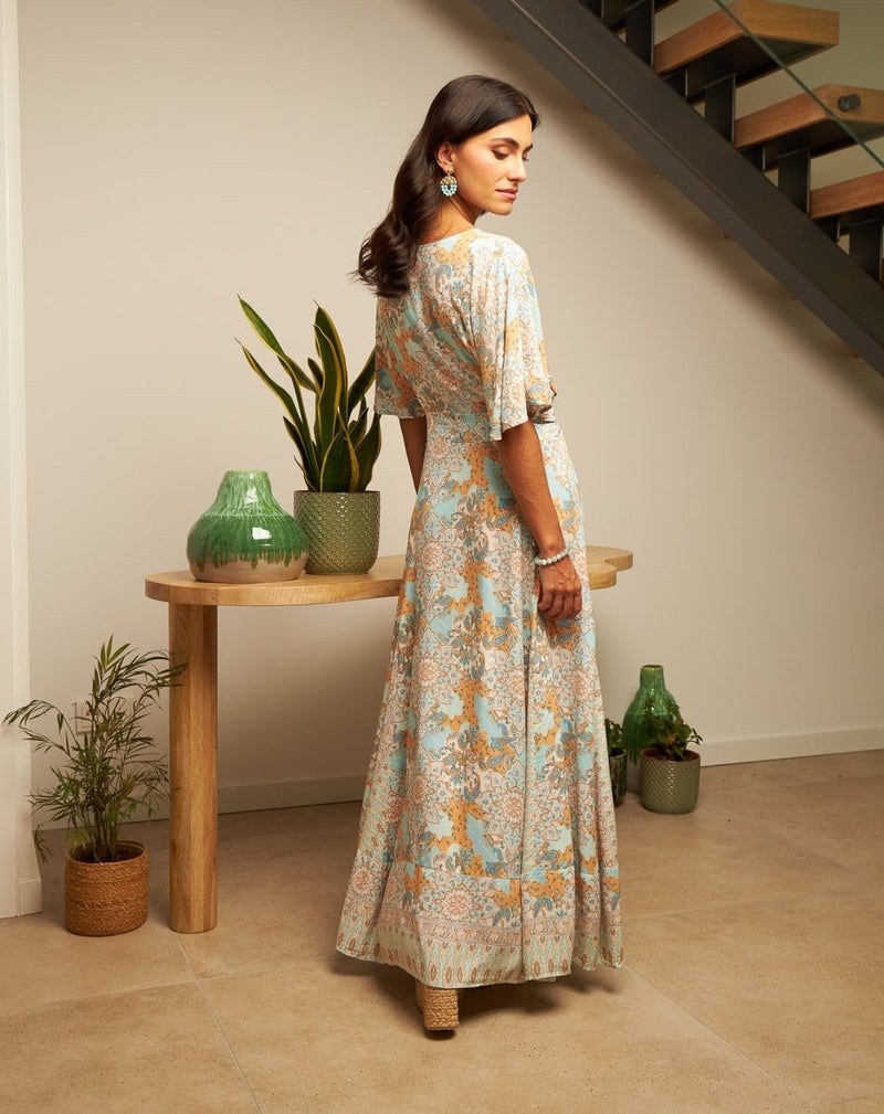 VESTIDO BOHO ESTAMPADO ABOTONADO - Monica Ecco