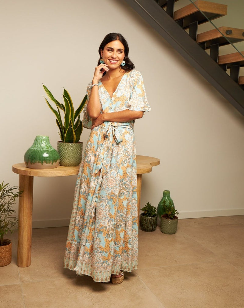 VESTIDO BOHO ESTAMPADO ABOTONADO - Monica Ecco