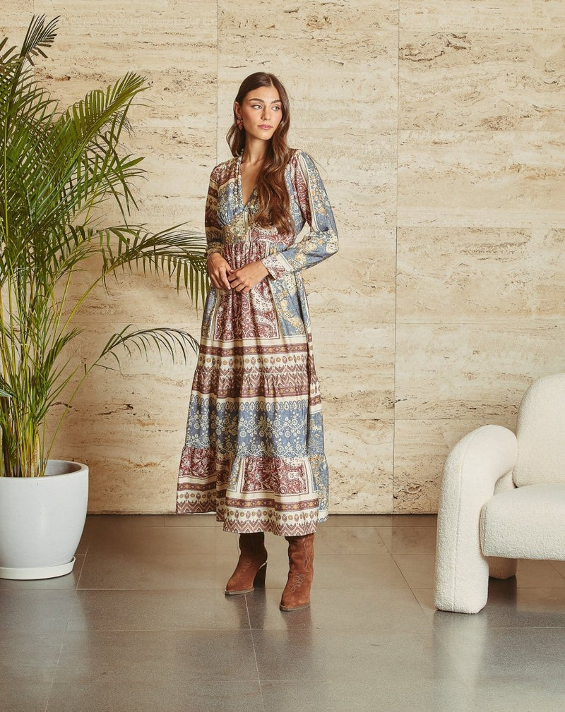 VESTIDO CAMPESTRE LARGO LULA - Monica Ecco