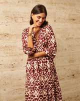 VESTIDO LARGO BURDEOS CRISTINA - Monica Ecco
